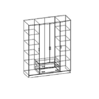 Шкаф 4-х створчатый комбинированный с зеркалами Светлана (Венге/Дуб молочный) - Изображение 1